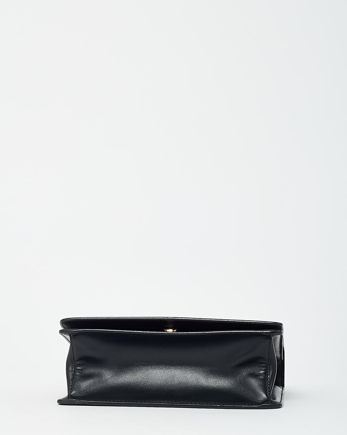 Prada Black Saffiano Lux Leather Small Square Flap Logo Chain Crossbody Bag