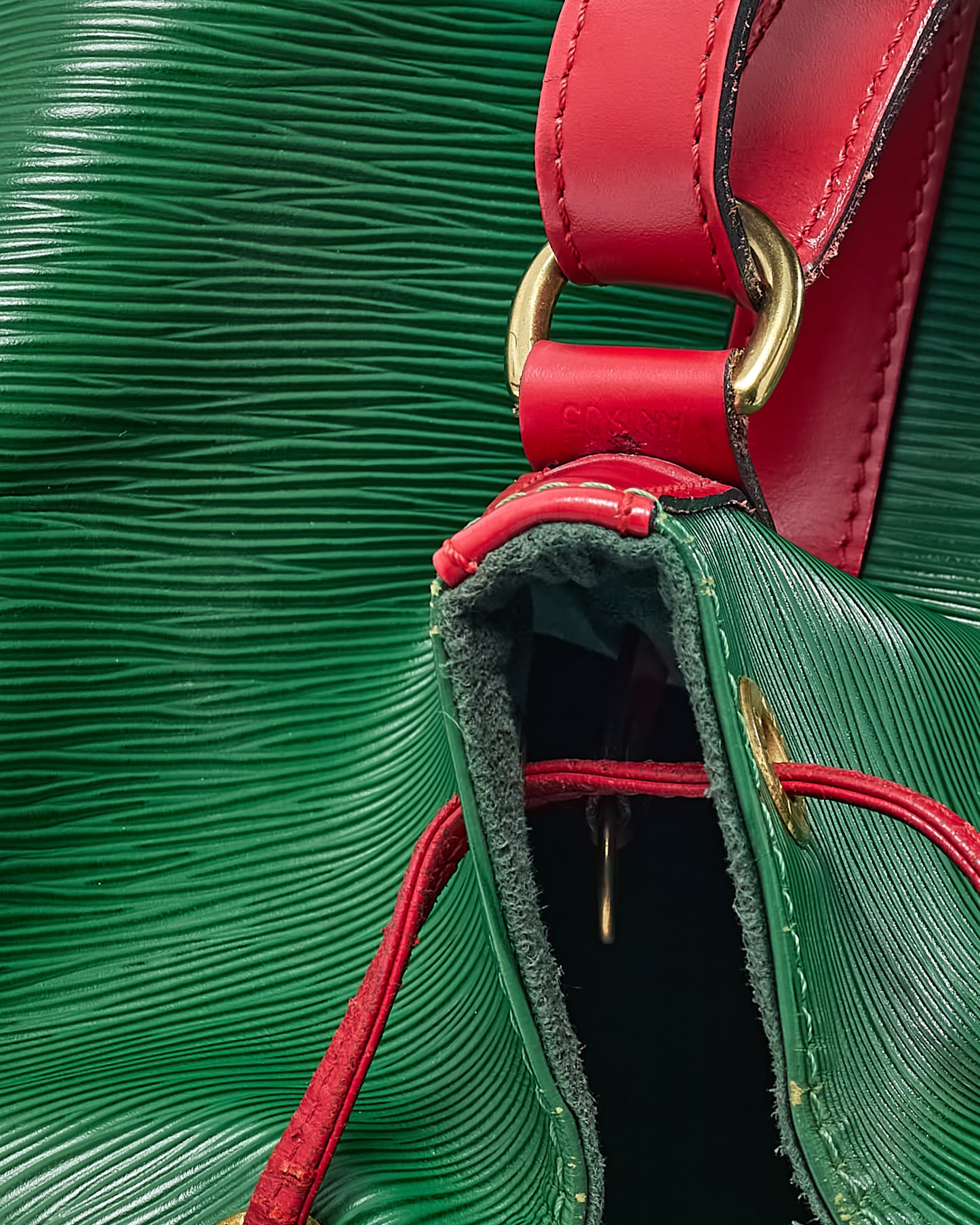 Louis Vuitton Green and Red Epi Leather Noe PM Handbag