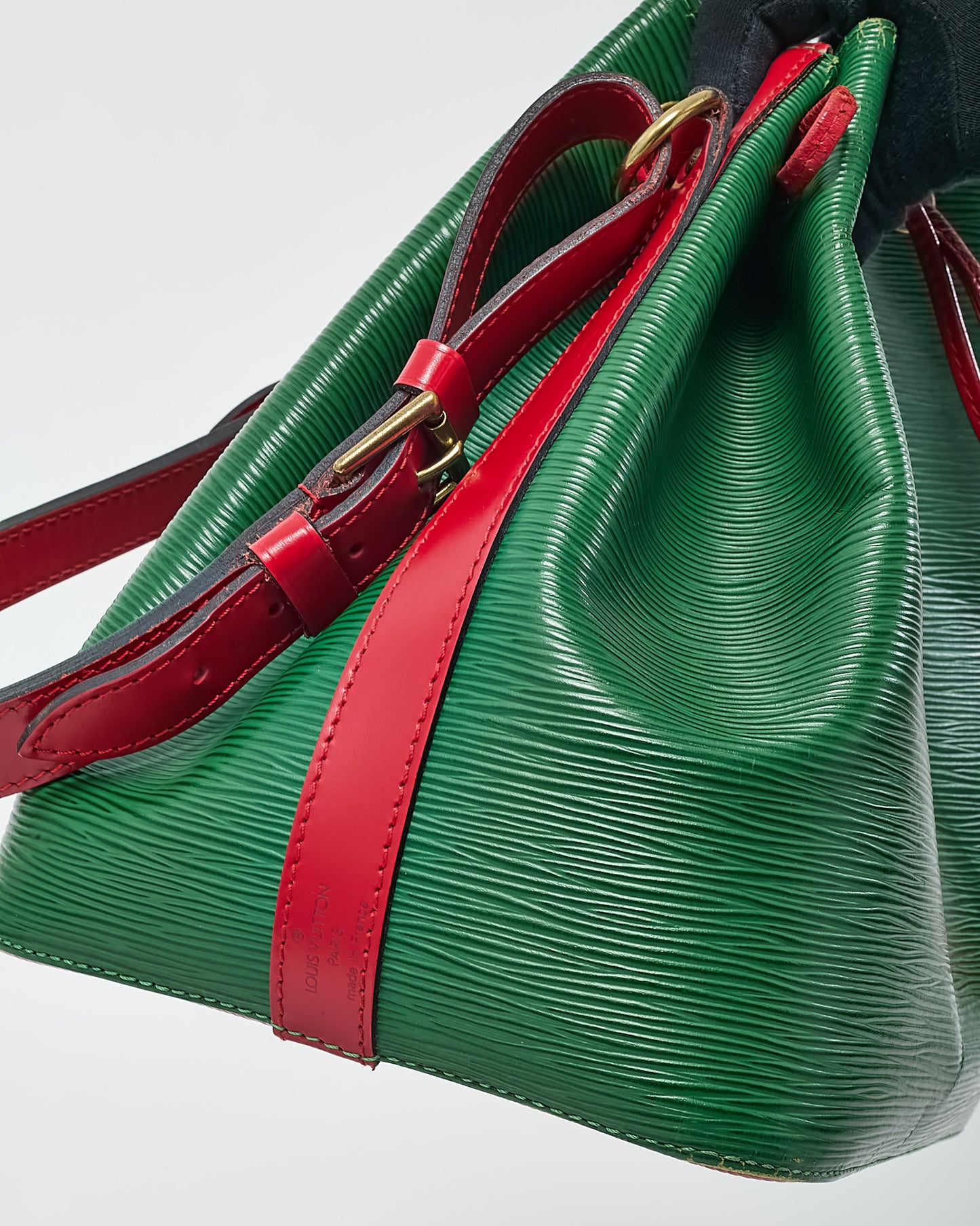 Louis Vuitton Green and Red Epi Leather Noe PM Handbag