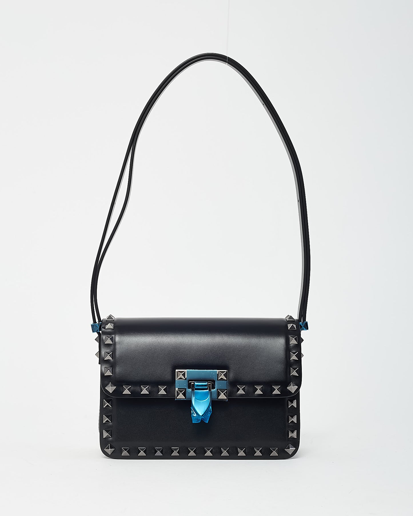 Valentino Black Calfskin Leather Rockstud23 Small Shoulder Bag
