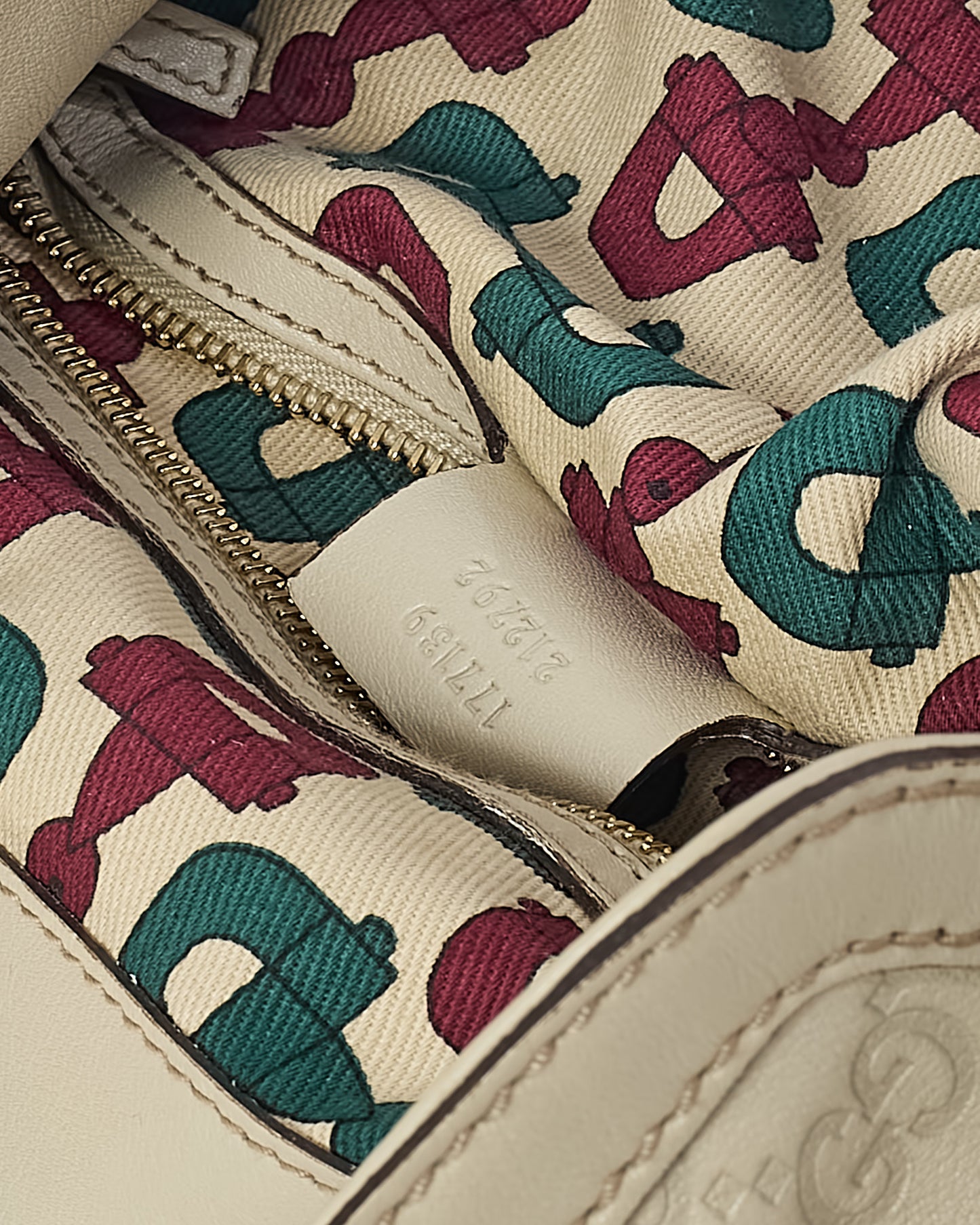 Gucci Ivory Monogram Guccissima Leather Medium Bamboo Indy Tassel Hobo Shoulder Bag
