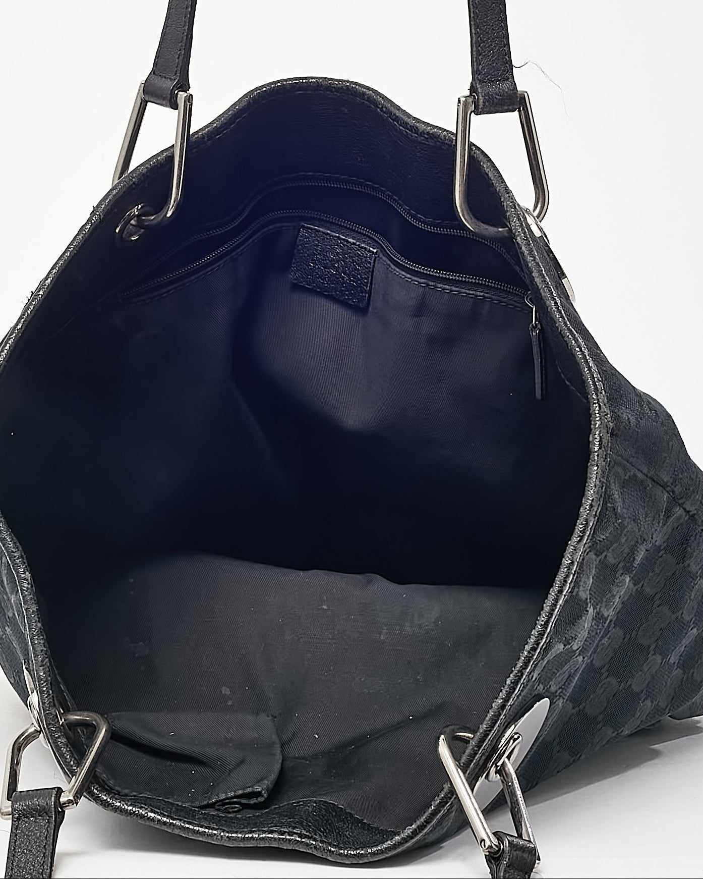 Gucci Black Monogram GG Canvas Small Eclipse Tote Bag