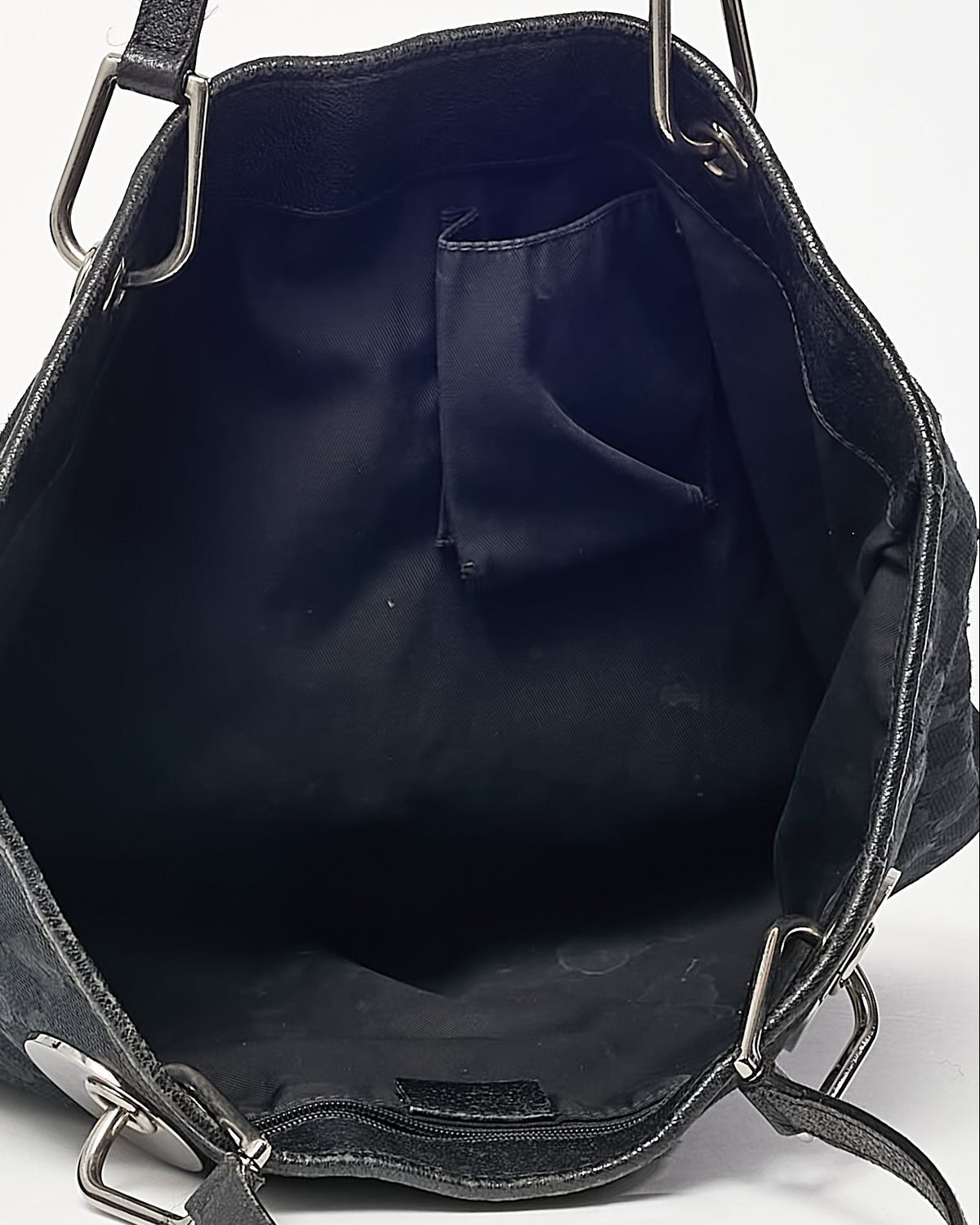 Gucci Black Monogram GG Canvas Small Eclipse Tote Bag