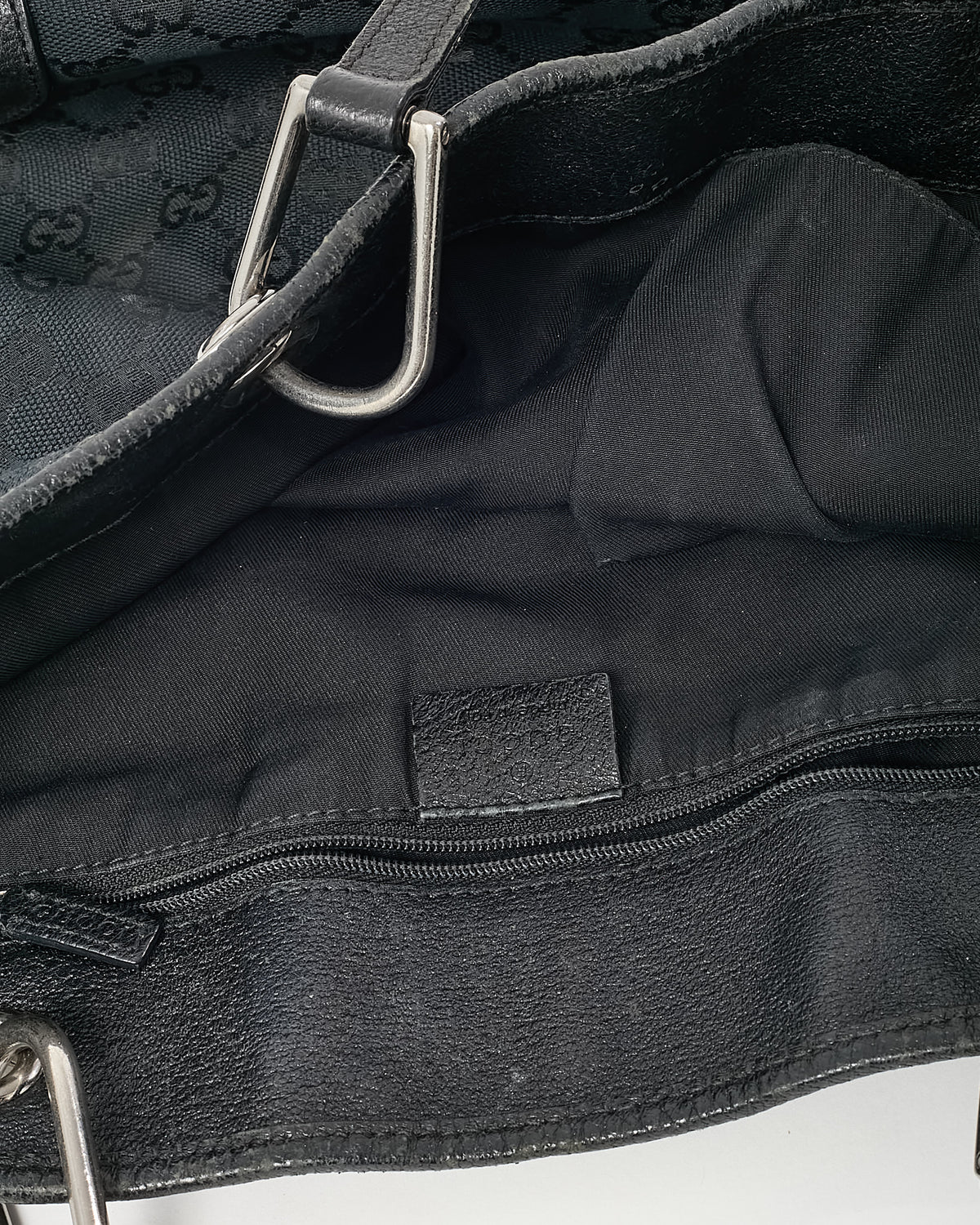 Gucci Black Monogram GG Canvas Small Eclipse Tote Bag