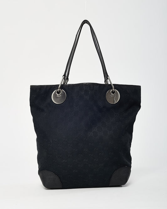 Gucci Black Monogram GG Canvas Small Eclipse Tote Bag