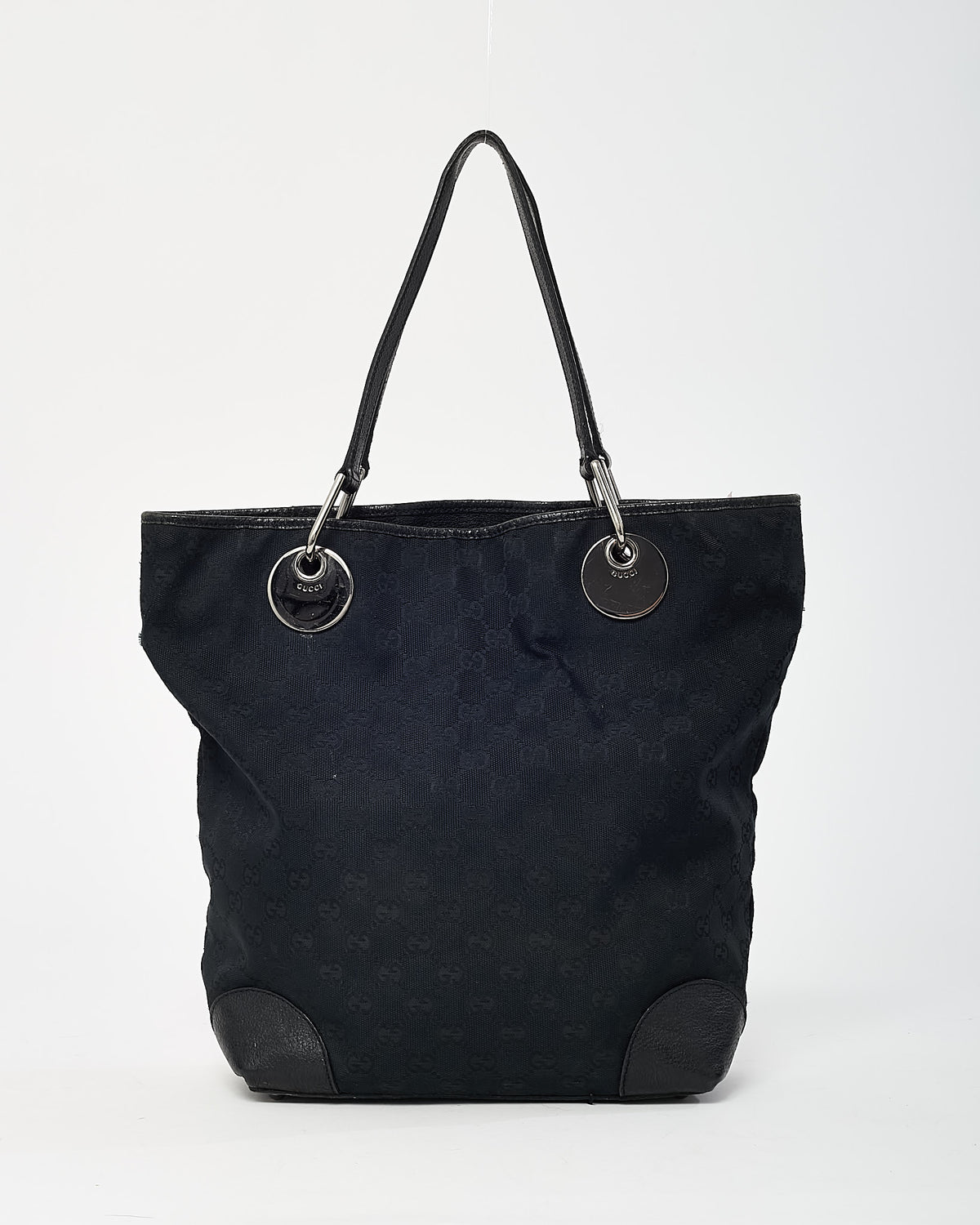 Gucci Black Monogram GG Canvas Small Eclipse Tote Bag