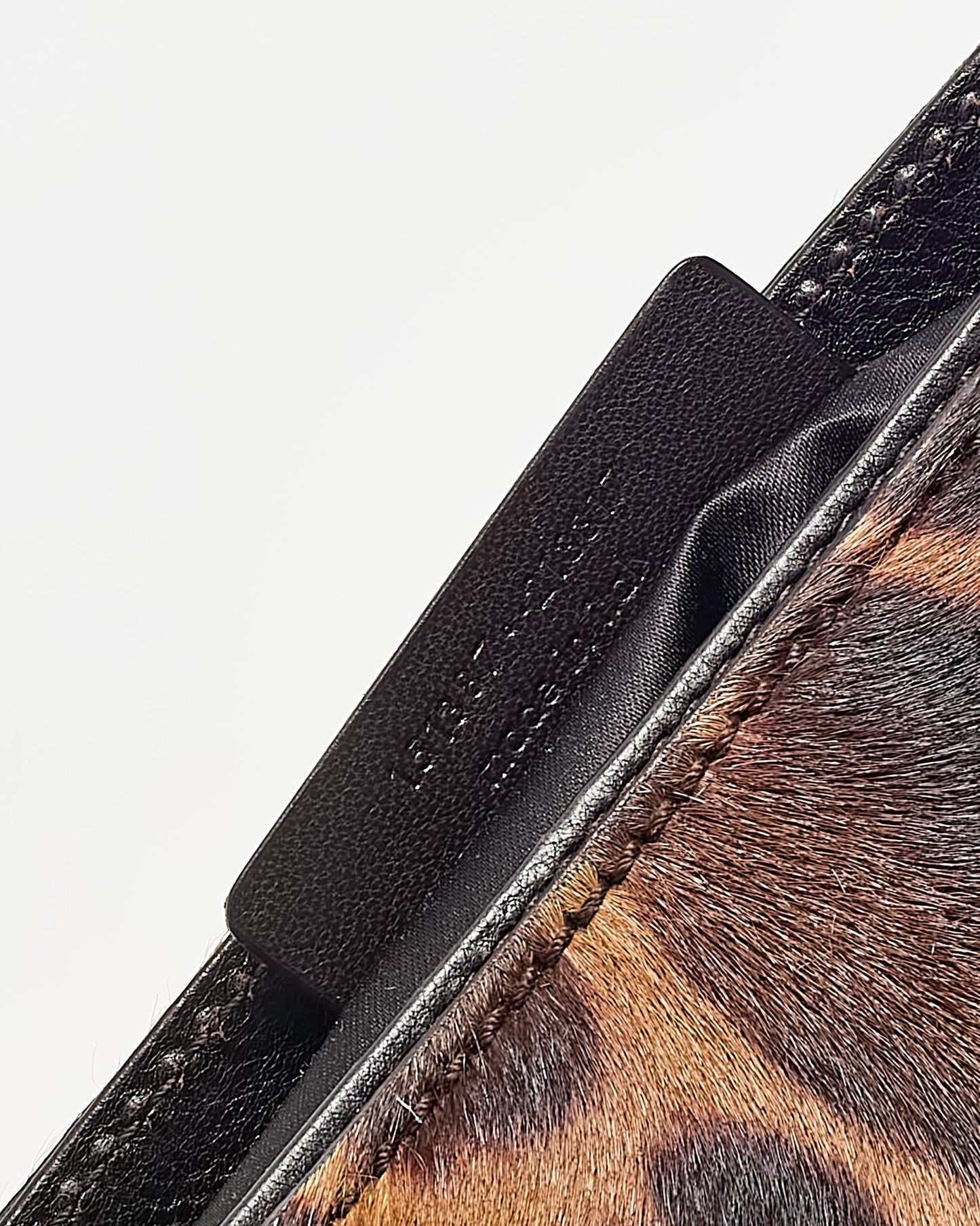 Saint Laurent Vintage Leopard Pony Hair Fur Studded Flap Shoulder Bag