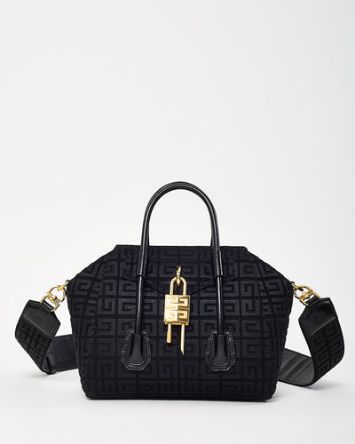 Givenchy Black 4G Monogram Canvas Lock Mini Antigona Bag