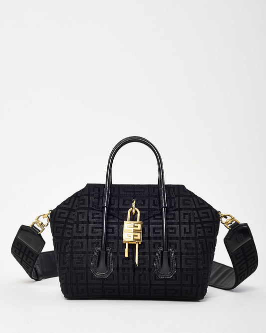 Givenchy Black 4G Monogram Canvas Lock Mini Antigona Bag