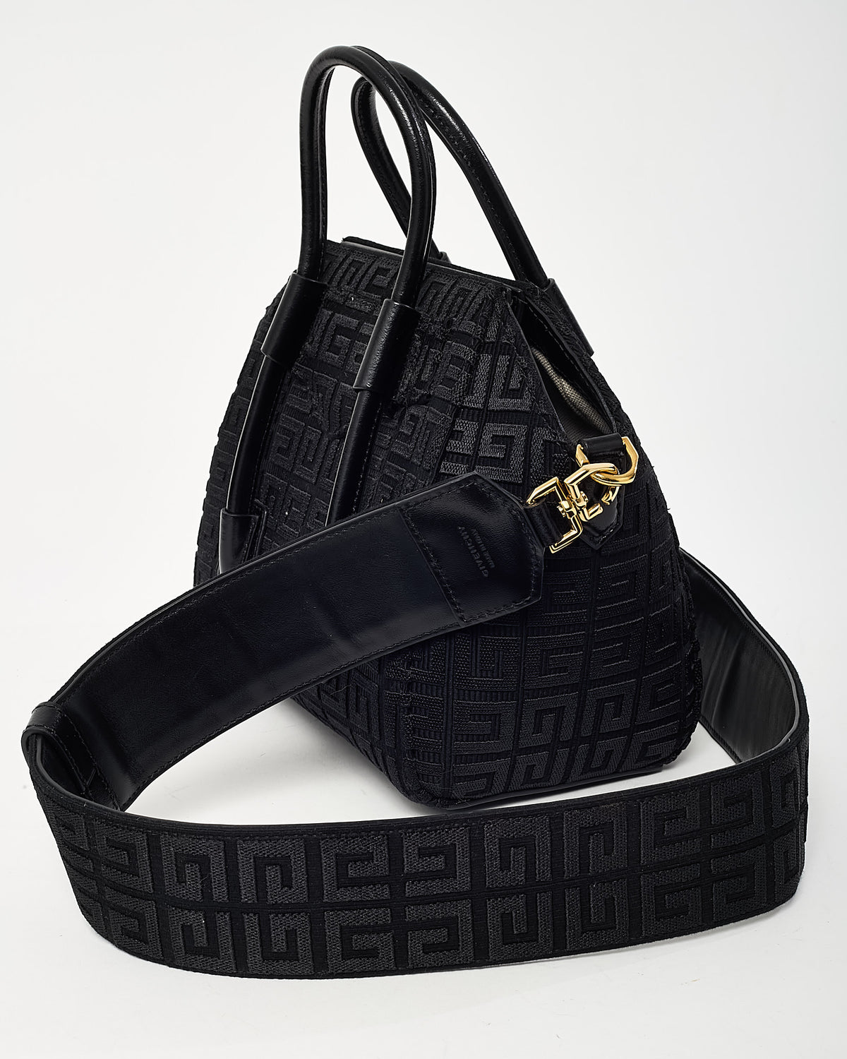 Givenchy Black 4G Monogram Canvas Lock Mini Antigona Bag
