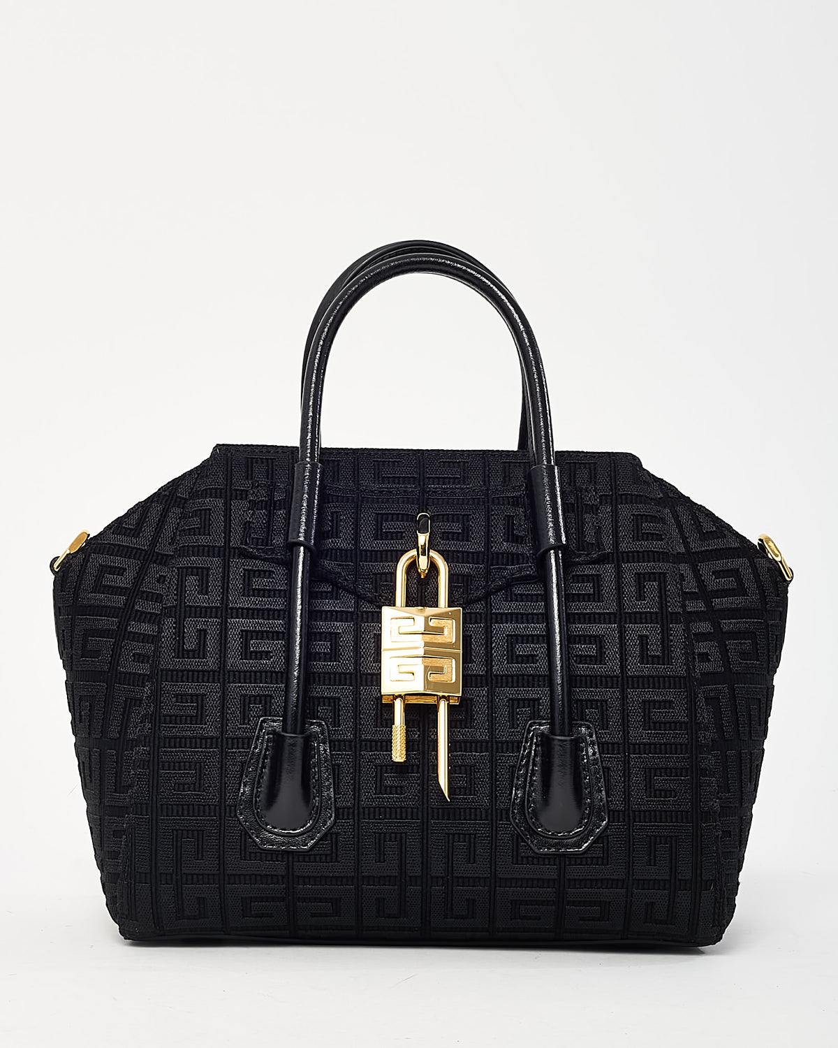 Givenchy Black 4G Monogram Canvas Lock Mini Antigona Bag