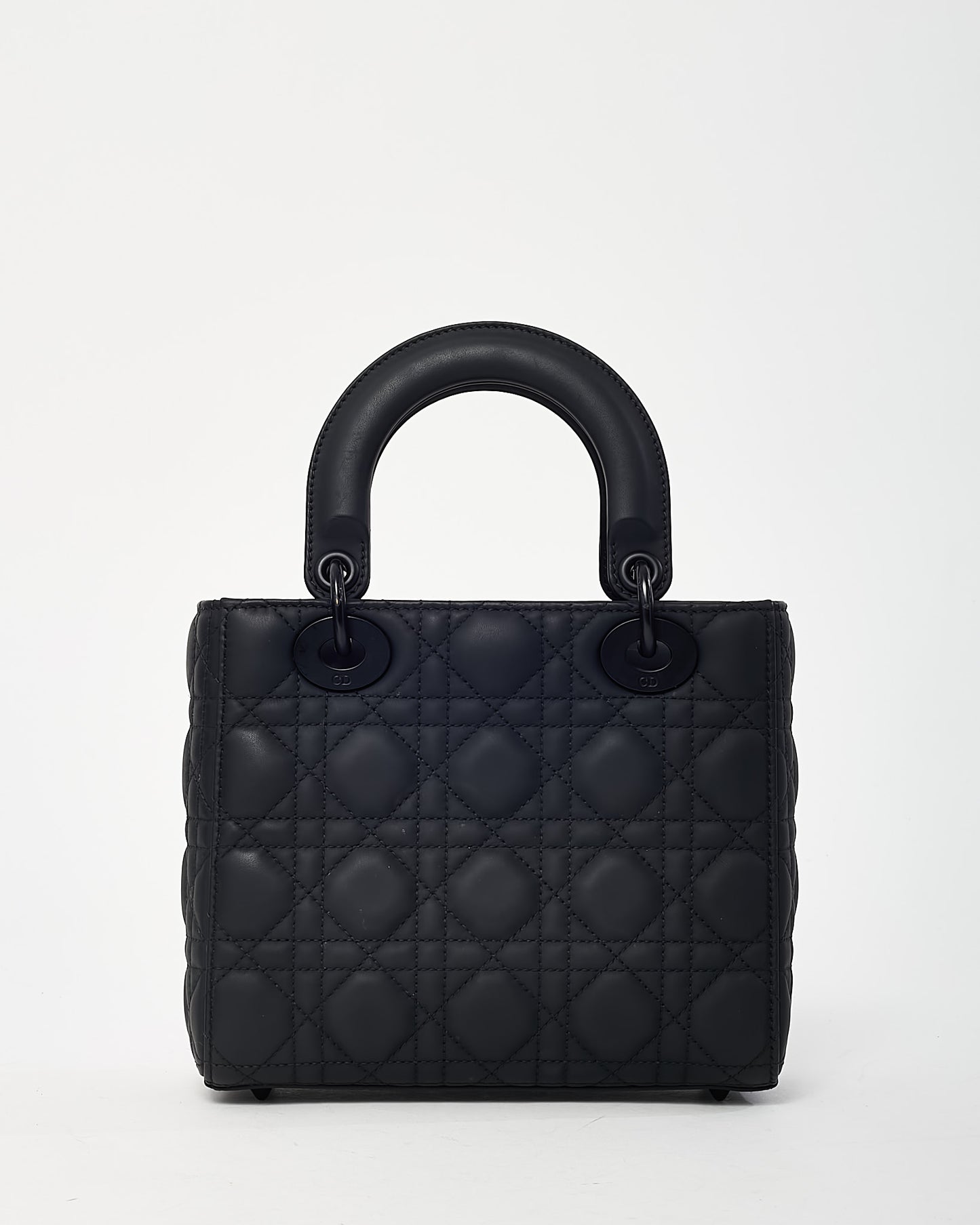 Dior Black Ultramatte Cannage Calfskin Leather Small Lady Dior My ABCDior Bag