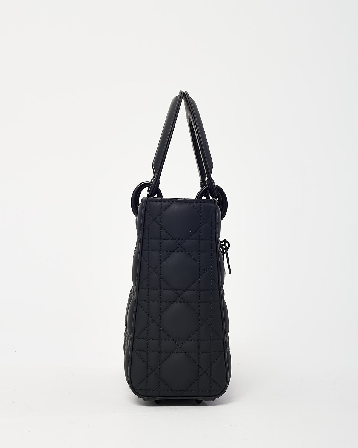 Dior Black Ultramatte Cannage Calfskin Leather Small Lady Dior My ABCDior Bag