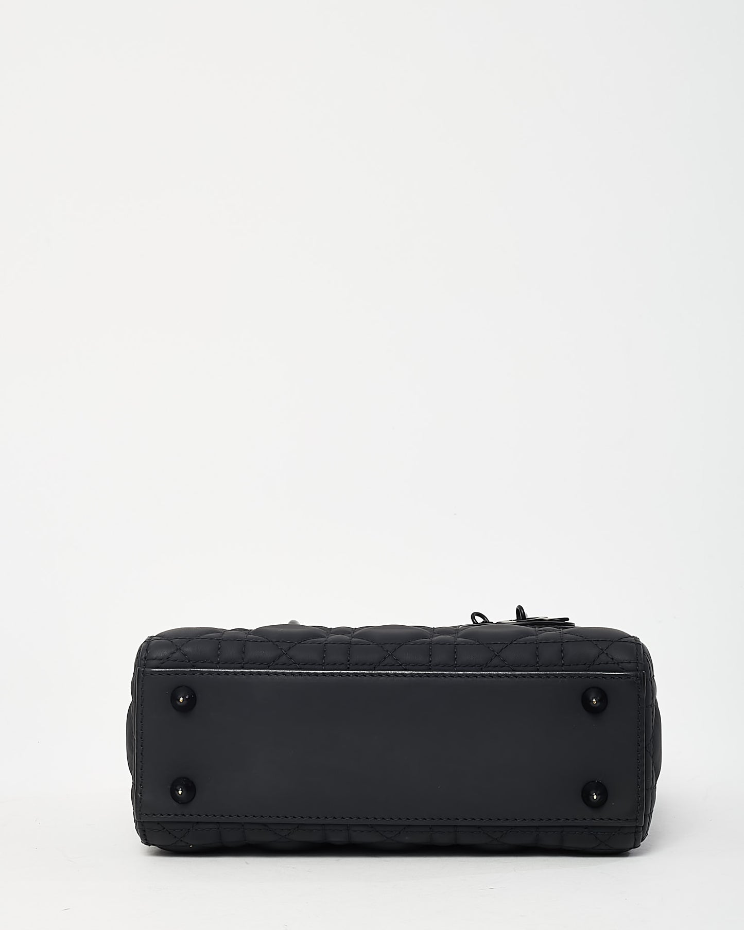 Dior Black Ultramatte Cannage Calfskin Leather Small Lady Dior My ABCDior Bag