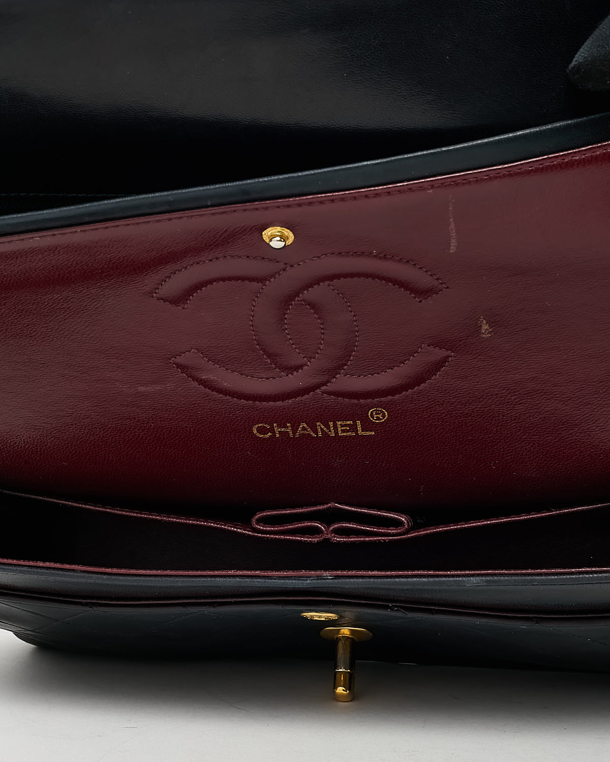 Chanel Vintage Medium Classic Double Flap Bag Black Quilted Leather 24k GHW