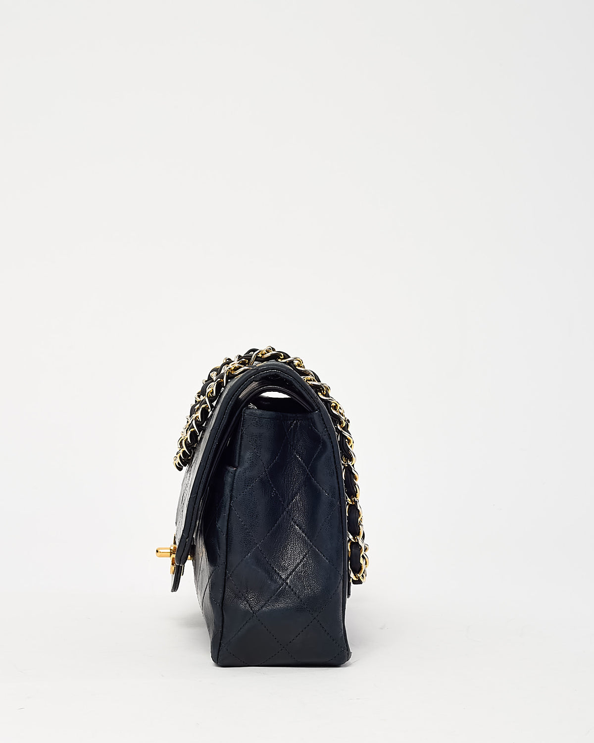 Chanel Vintage Medium Classic Double Flap Bag Black Quilted Leather 24k GHW