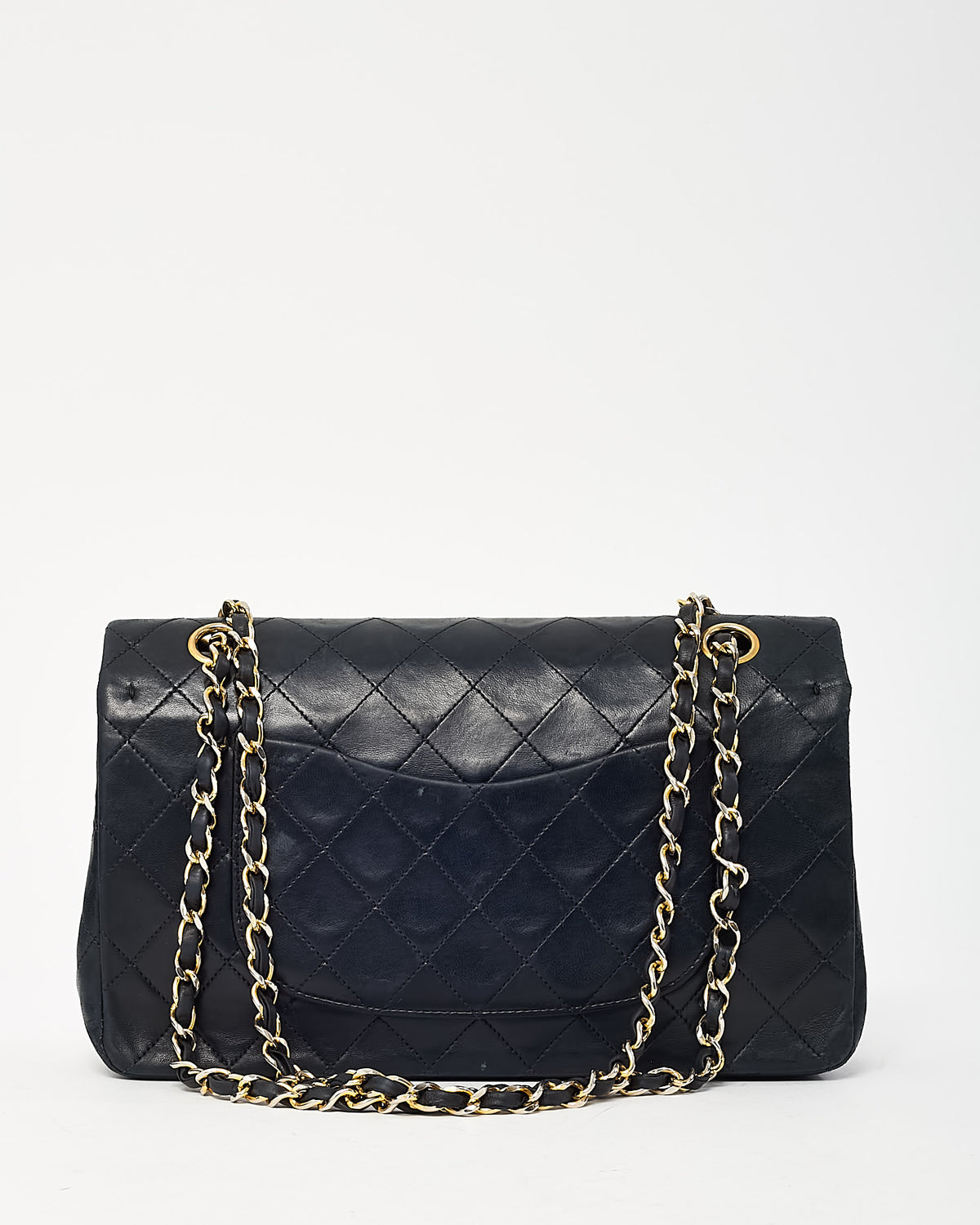 Chanel Vintage Medium Classic Double Flap Bag Black Quilted Leather 24k GHW