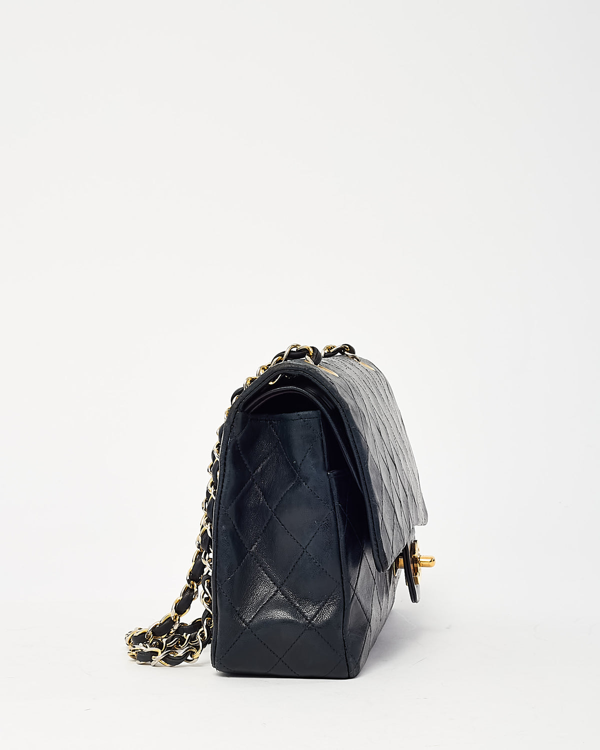 Chanel Vintage Medium Classic Double Flap Bag Black Quilted Leather 24k GHW