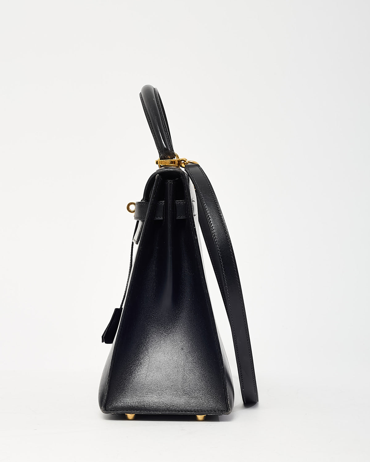 Hermès Vintage 1993 Black Box Calfskin Leather Kelly 32 Handbag GHW