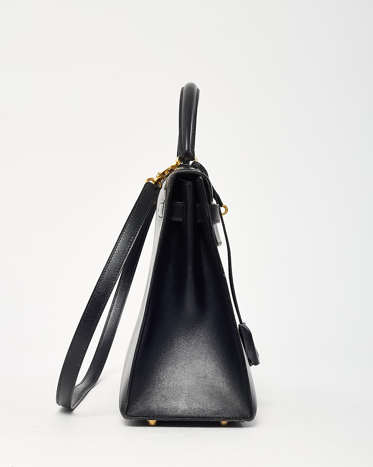Hermès Vintage 1993 Black Box Calfskin Leather Kelly 32 Handbag GHW