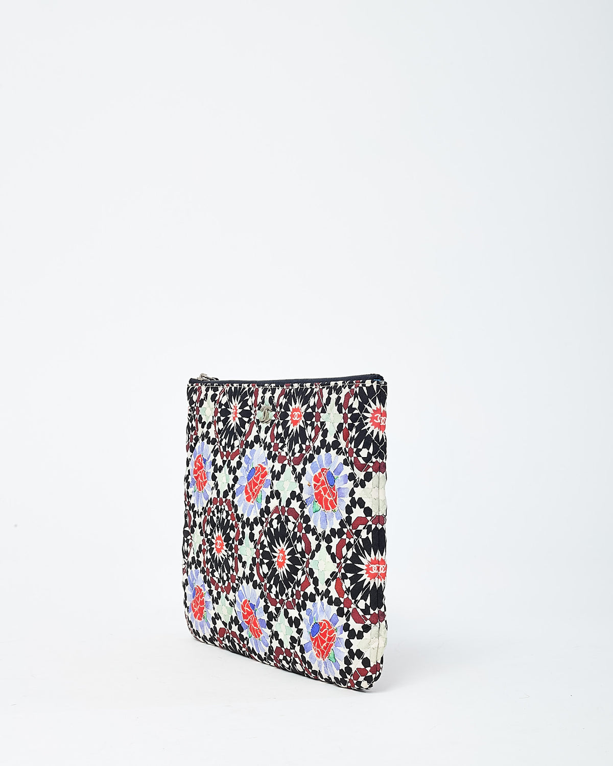 Chanel Multi Floral Printed Canvas Dubai Paris Medium O Case Zip Pouch