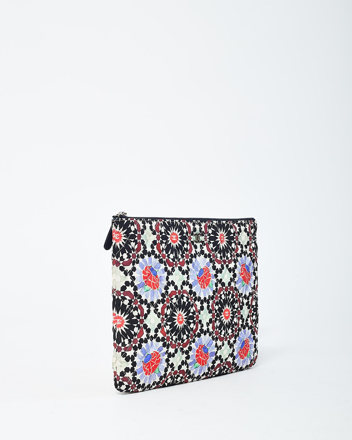 Chanel Multi Floral Printed Canvas Dubai Paris Medium O Case Zip Pouch