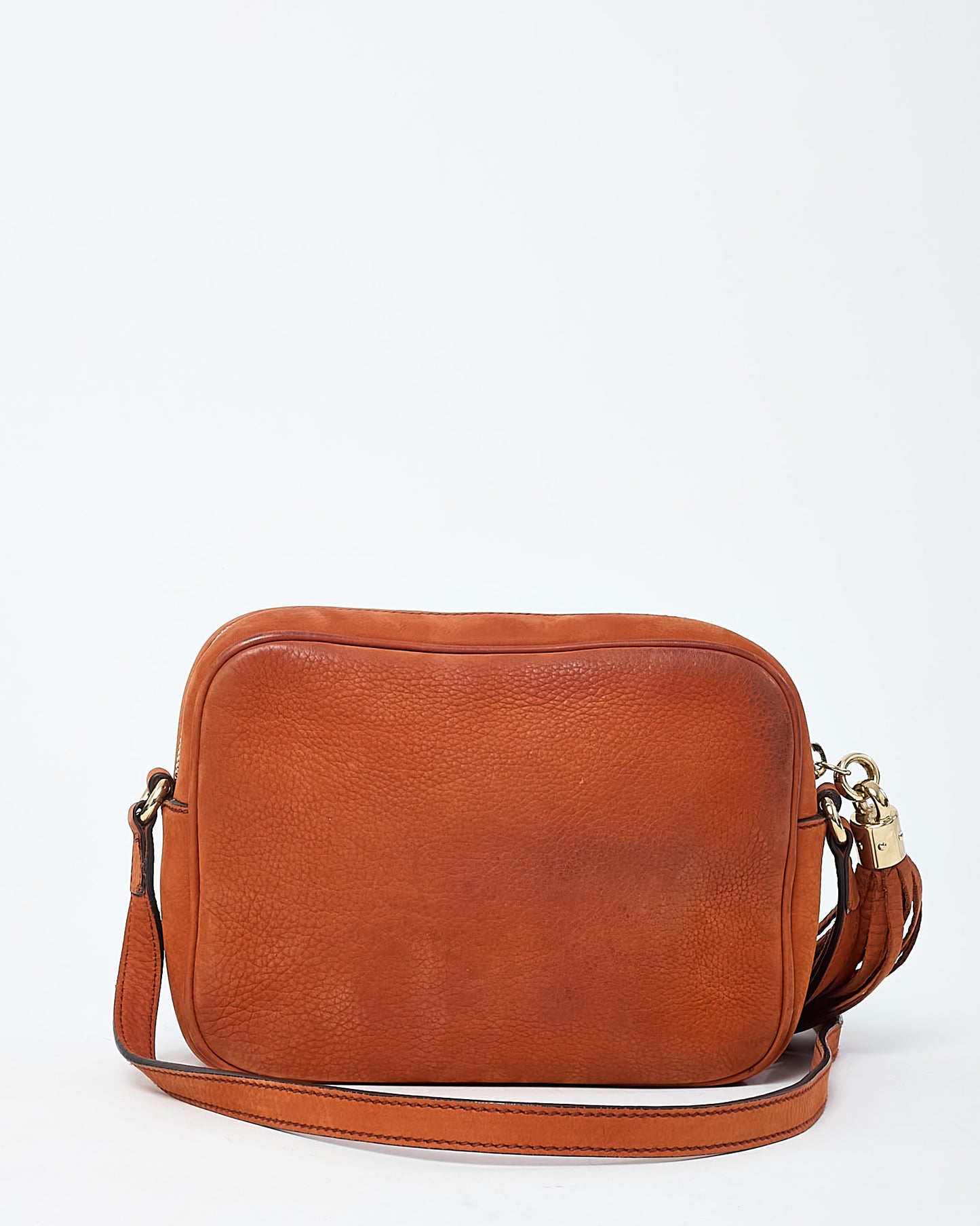 Gucci Orange Suede GG Soho Disco Crossbody Bag