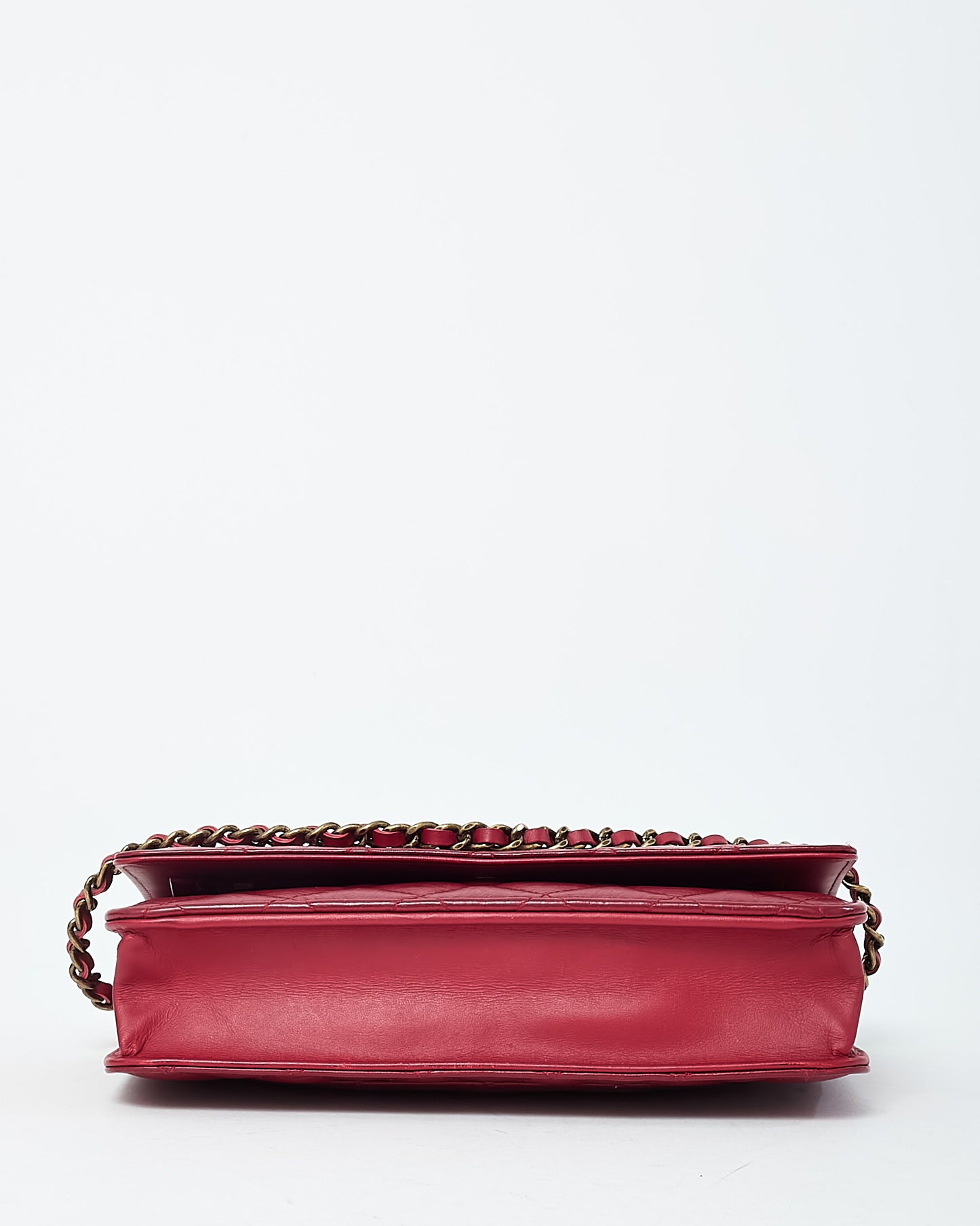Chanel Red Calfskin Leather 2.55 Re-Issue WOC Wallet on Chain Crossbody Bag GHW