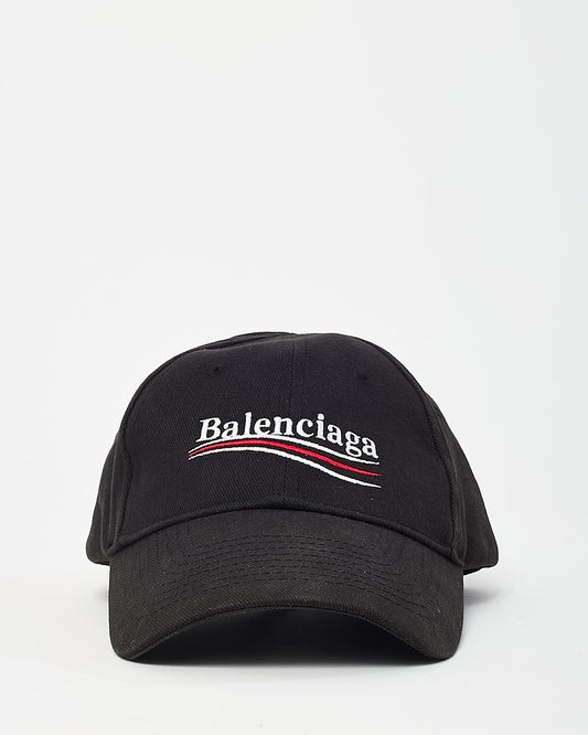 Balenciaga Black Cotton Political Campaign Logo Baseball Cap - 58/L