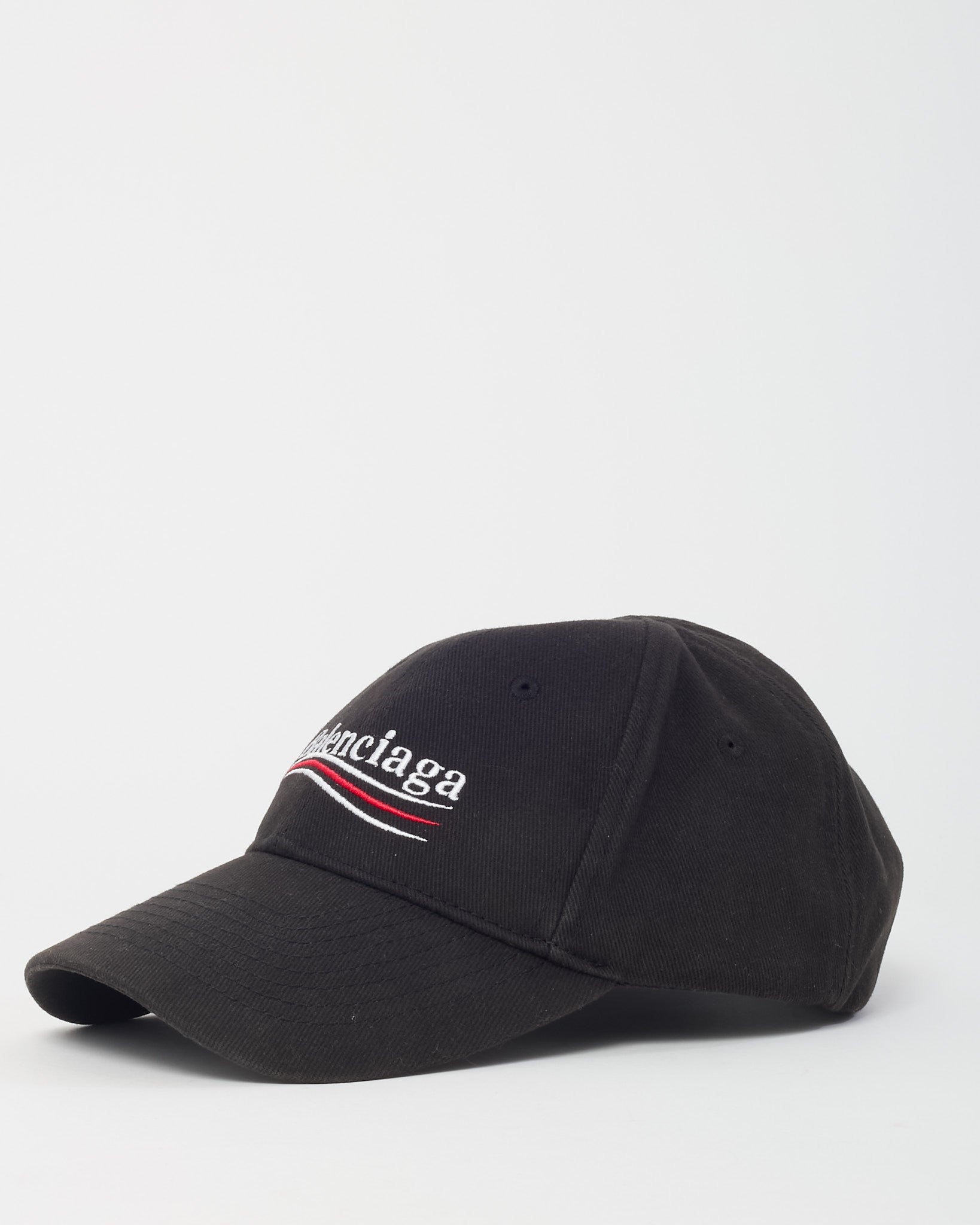 Buy Balenciaga Black Cotton Political Campaign Logo Baseball Cap