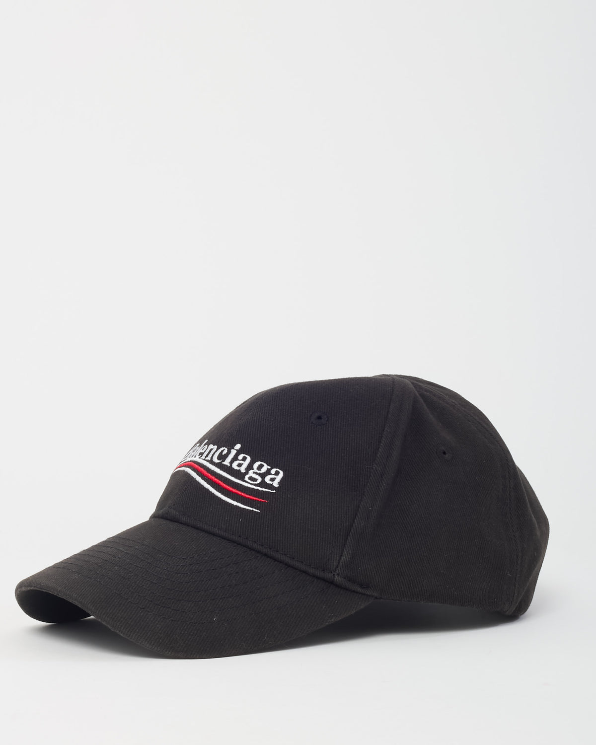 Balenciaga Black Cotton Political Campaign Logo Baseball Cap - 58/L