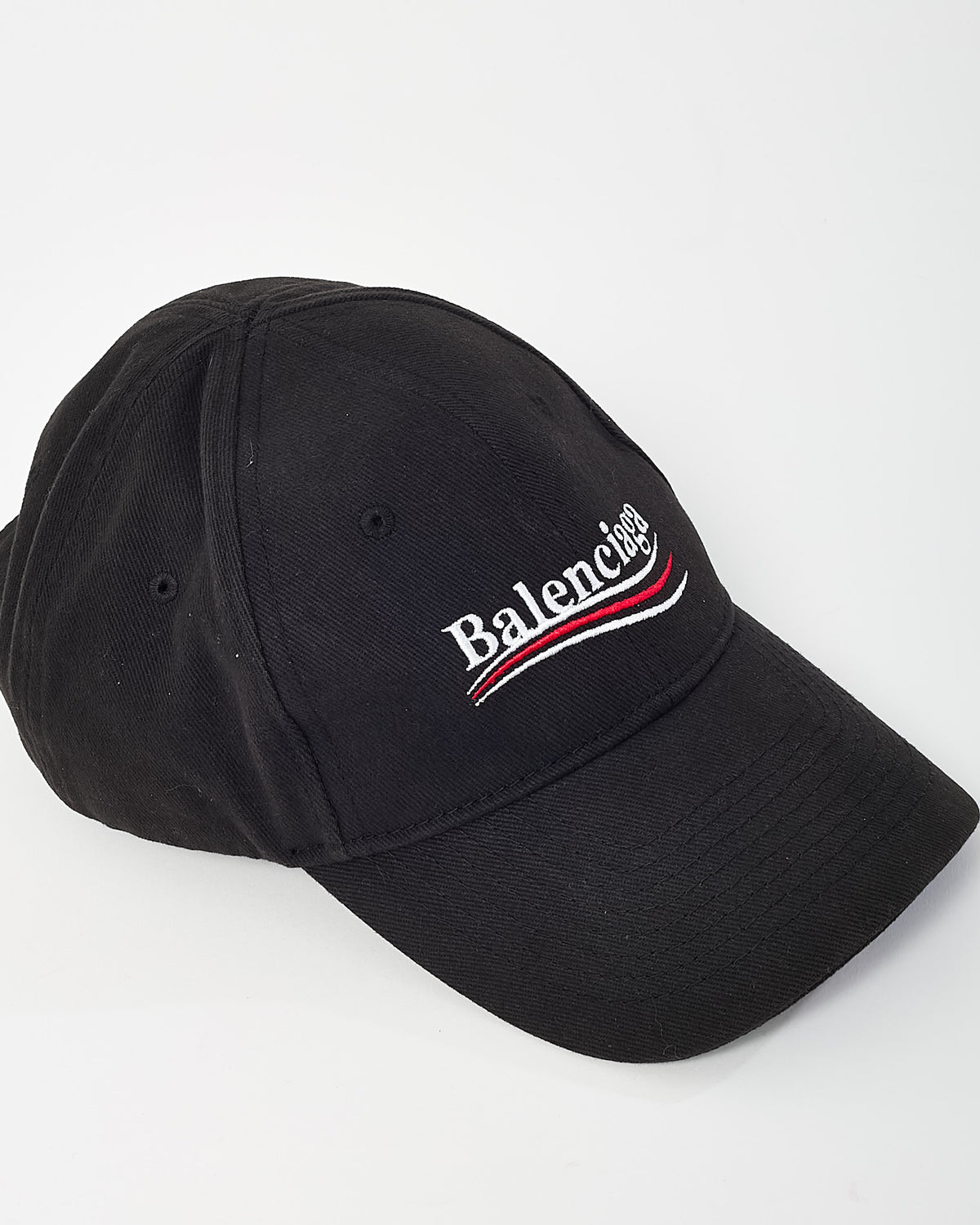 Balenciaga Black Cotton Political Campaign Logo Baseball Cap - 58/L