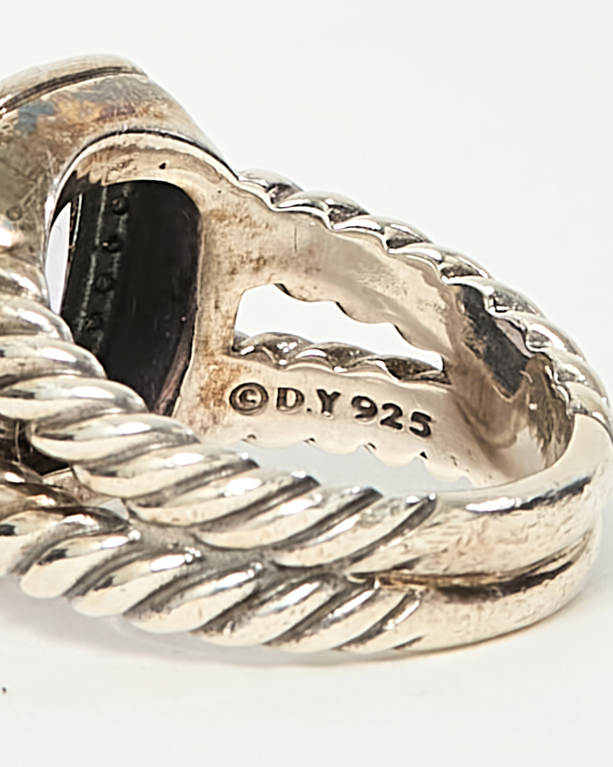 David Yurman Sterling Silver Amethyst and Diamond 11mm Albion Ring - 6