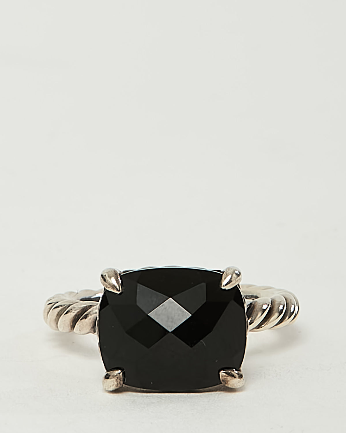 David Yurman Sterling Silver Black Onyx E/W Chatelaine Ring - 6