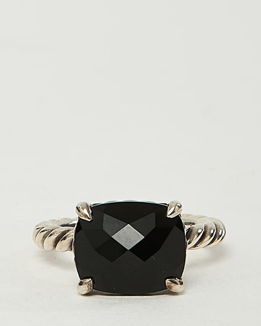 David Yurman Sterling Silver Black Onyx E/W Chatelaine Ring - 6
