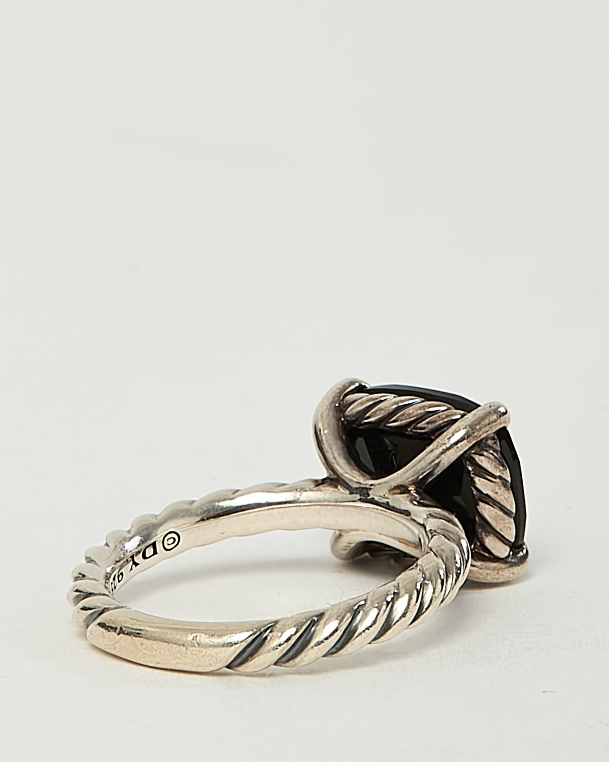 David Yurman Sterling Silver Black Onyx E/W Chatelaine Ring - 6