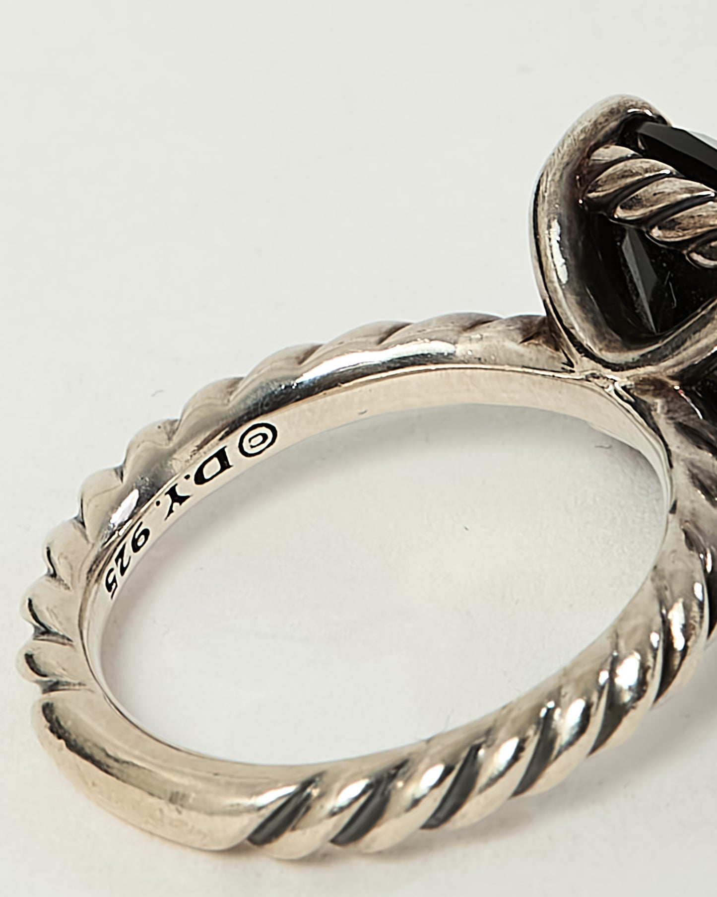 David Yurman Sterling Silver Black Onyx E/W Chatelaine Ring - 6