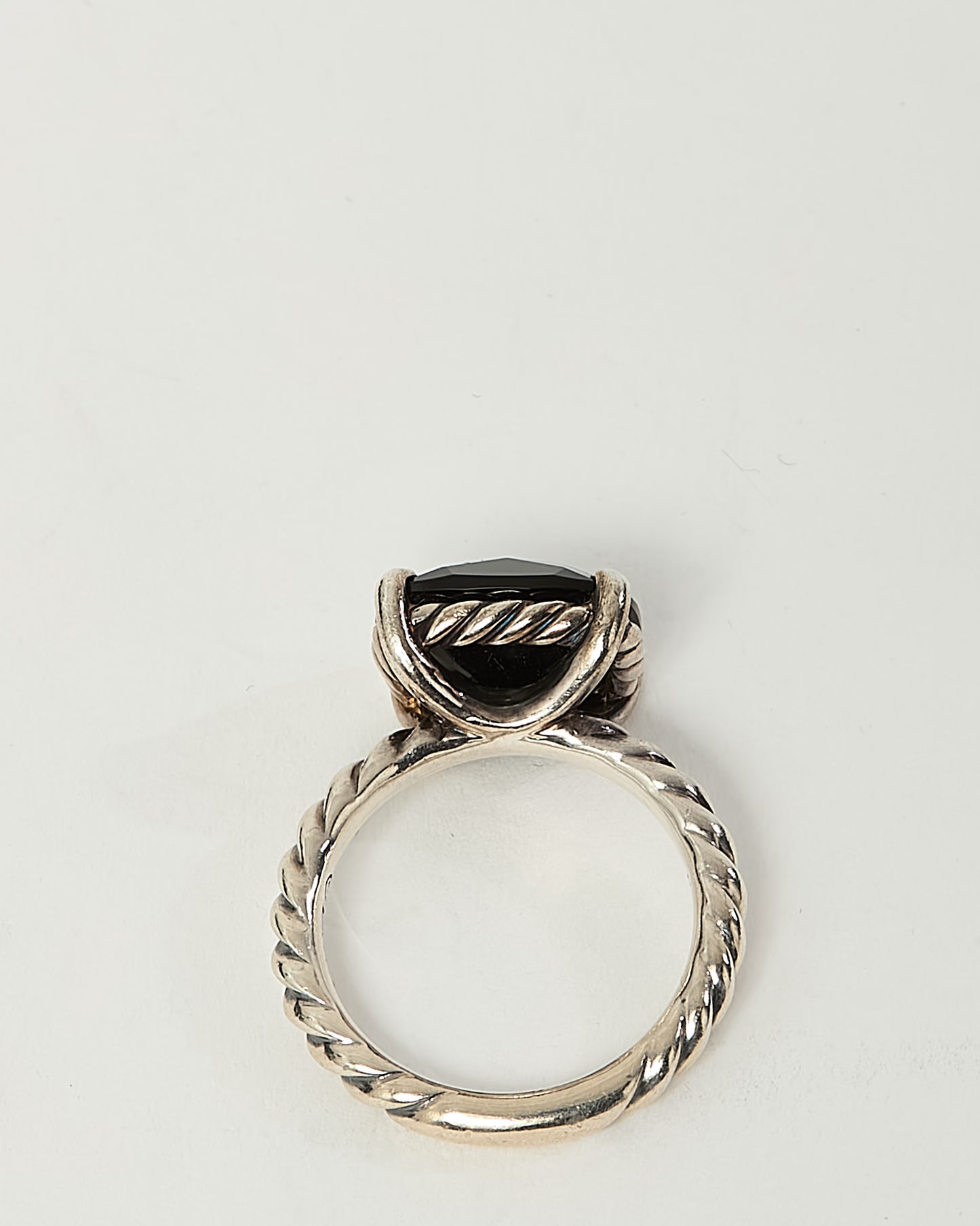 David Yurman Sterling Silver Black Onyx E/W Chatelaine Ring - 6