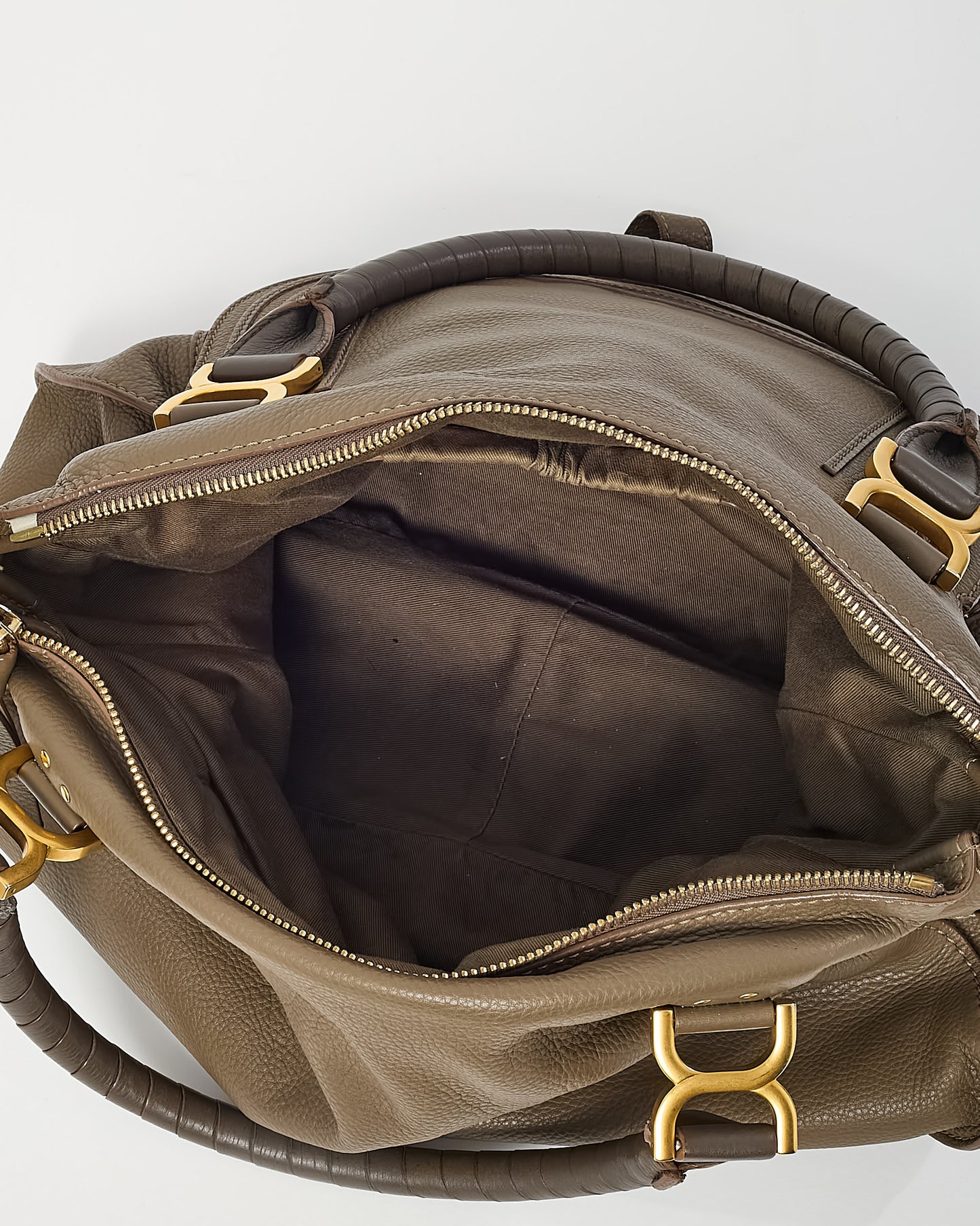 Chloé Khaki Leather Large Marcie Hobo Shoulder Bag