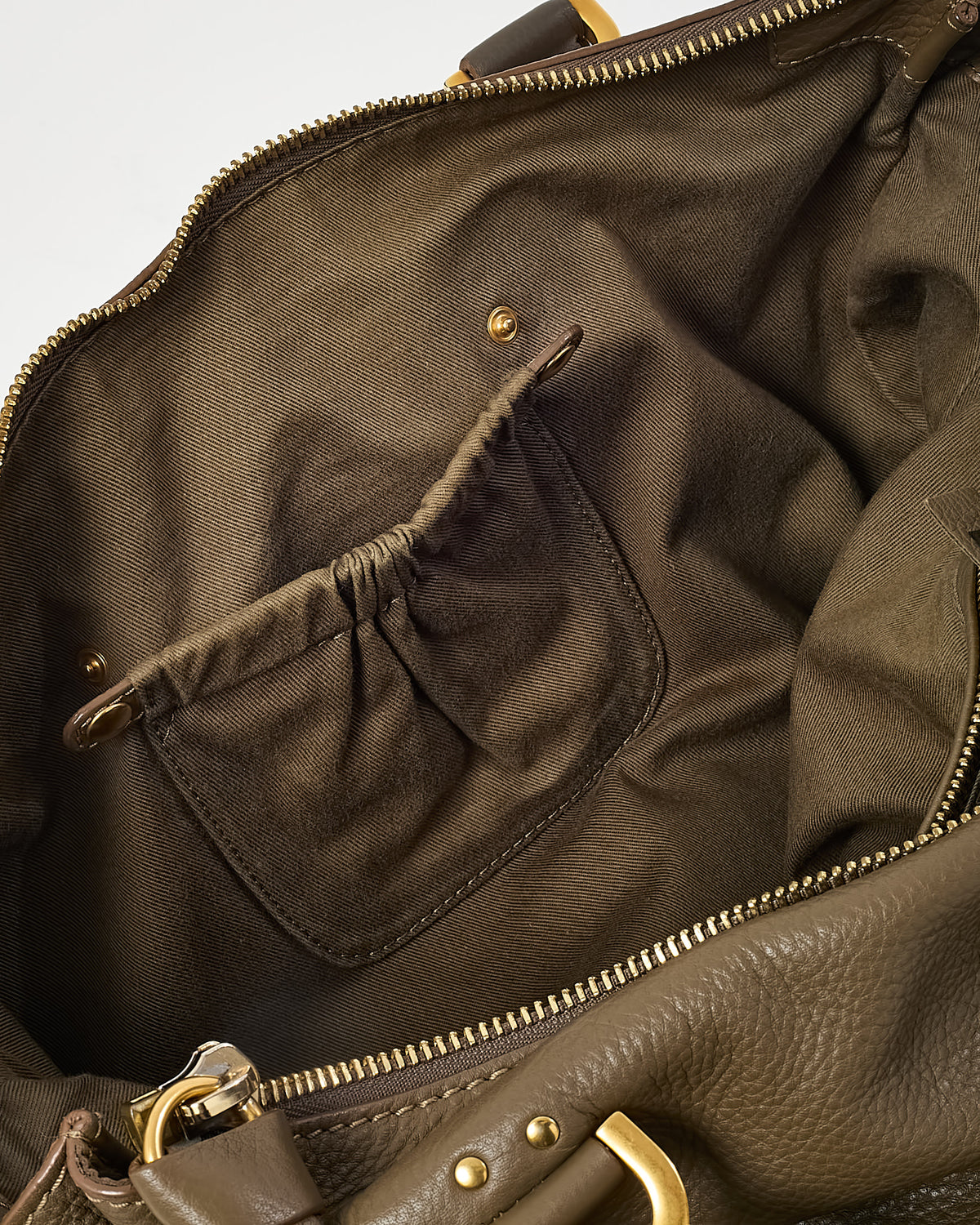 Chloé Khaki Leather Large Marcie Hobo Shoulder Bag