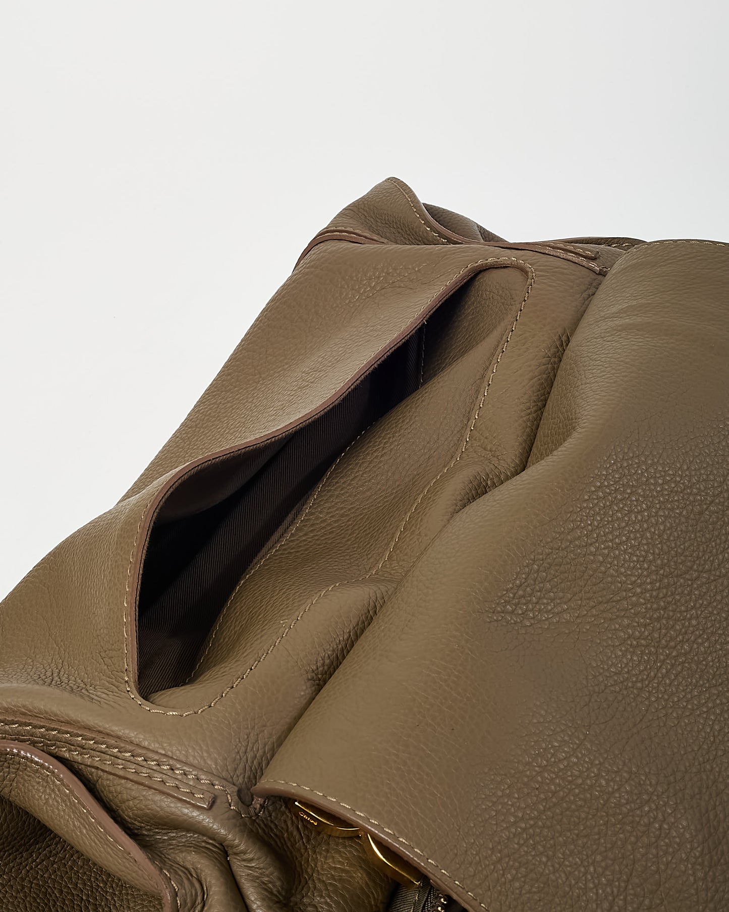 Chloé Khaki Leather Large Marcie Hobo Shoulder Bag
