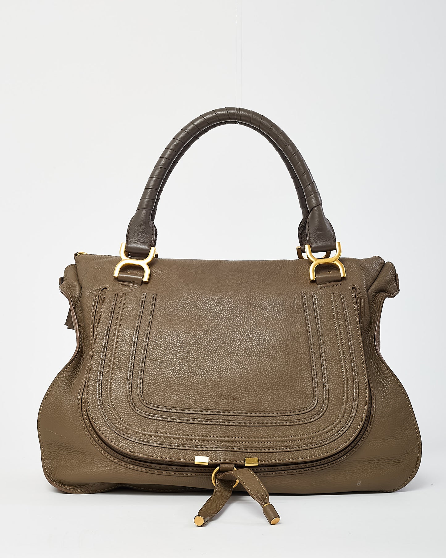 Chloé Khaki Leather Large Marcie Hobo Shoulder Bag