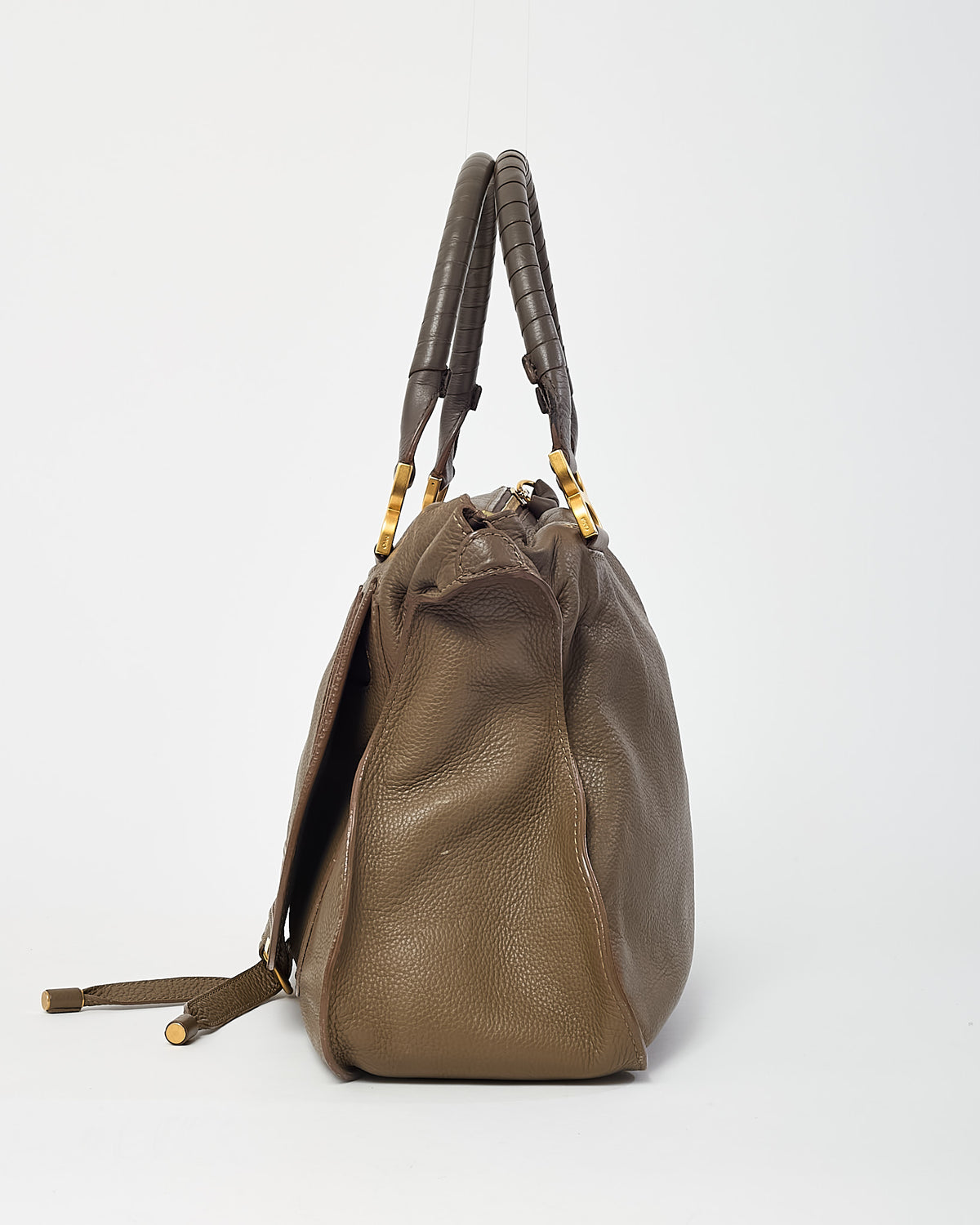Chloé Khaki Leather Large Marcie Hobo Shoulder Bag