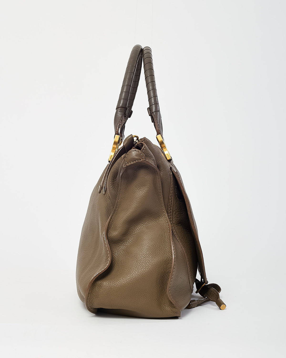 Chloé Khaki Leather Large Marcie Hobo Shoulder Bag
