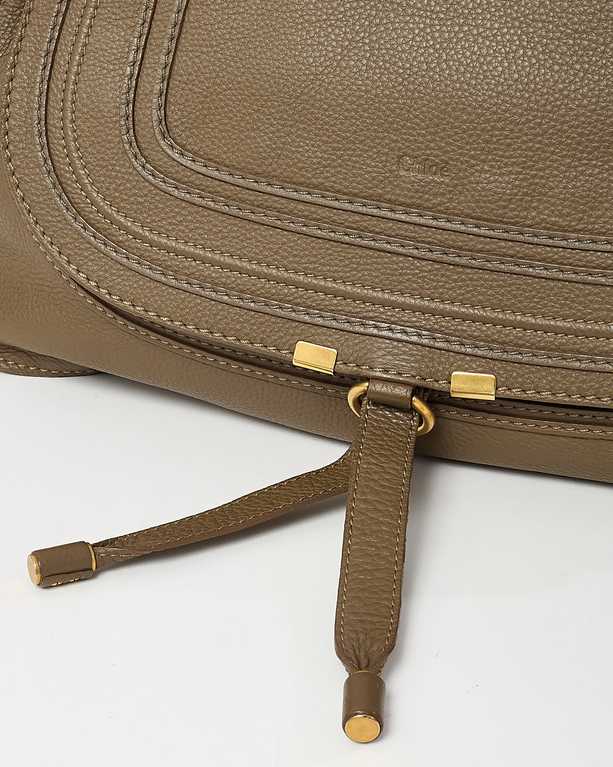 Chloé Khaki Leather Large Marcie Hobo Shoulder Bag