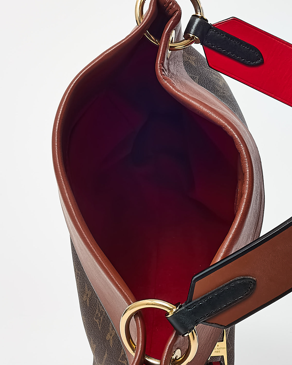 Louis Vuitton Brown Leather and Monogram Coated Canvas Tuileries Besace Bag with Strap