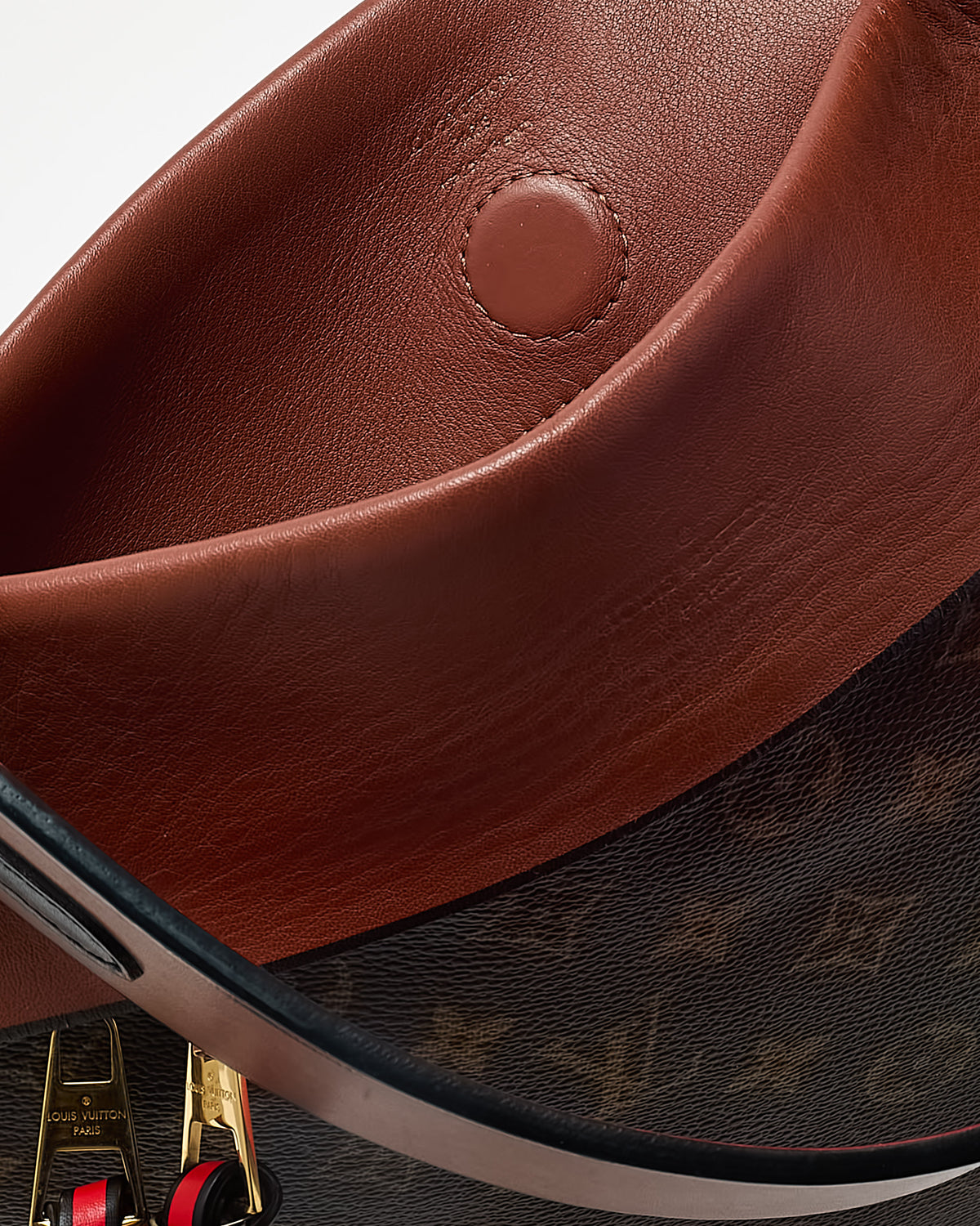 Louis Vuitton Brown Leather and Monogram Coated Canvas Tuileries Besace Bag with Strap