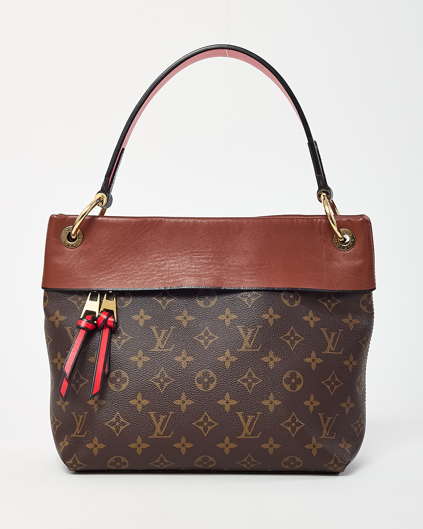 Louis Vuitton Brown Leather and Monogram Coated Canvas Tuileries Besace Bag with Strap