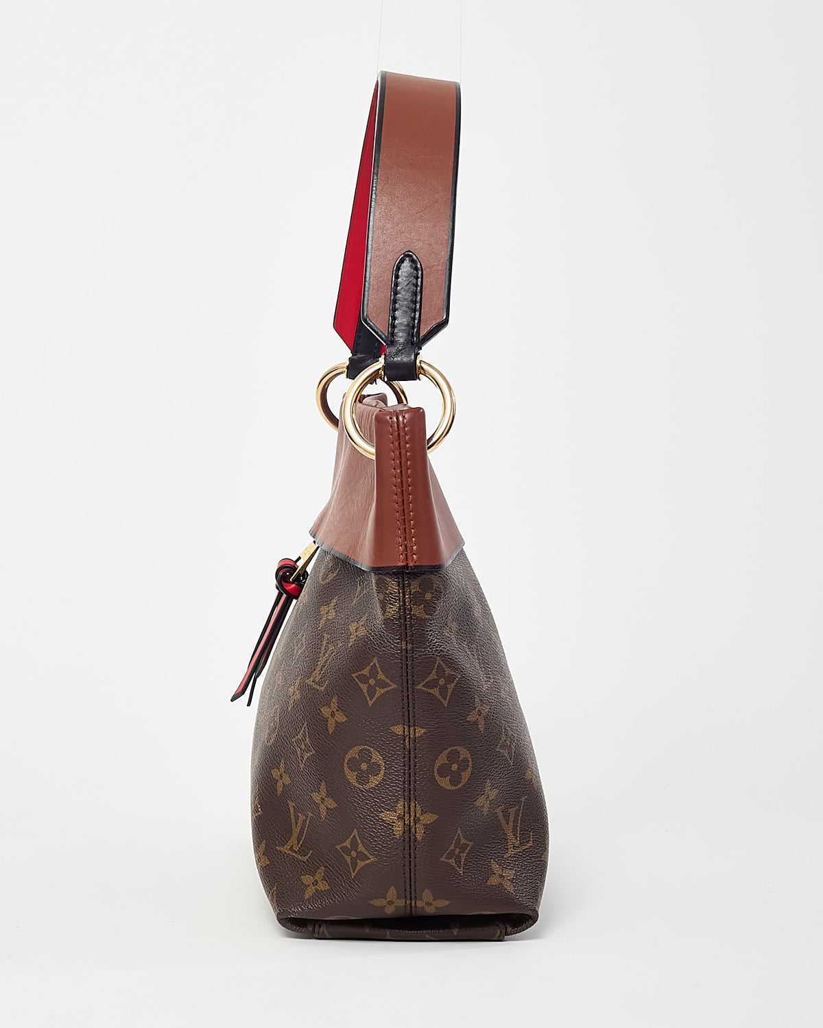 Louis Vuitton Brown Leather and Monogram Coated Canvas Tuileries Besace Bag with Strap
