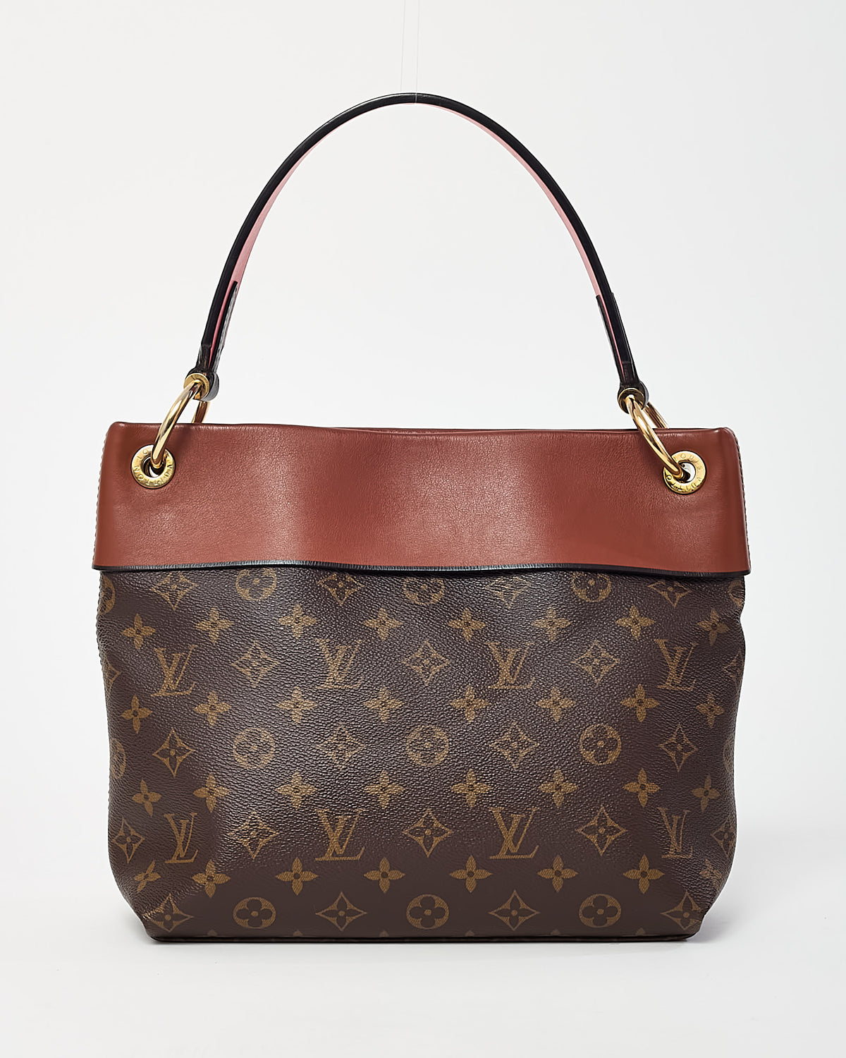 Louis Vuitton Brown Leather and Monogram Coated Canvas Tuileries Besace Bag with Strap